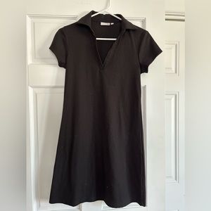 SO brand Black ribbed collared shirt dress